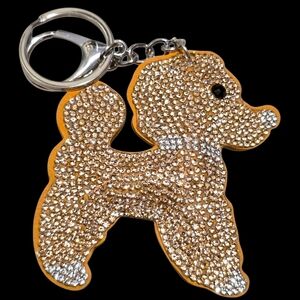 Sparkling Poodle Dog Bag Charm Keychain